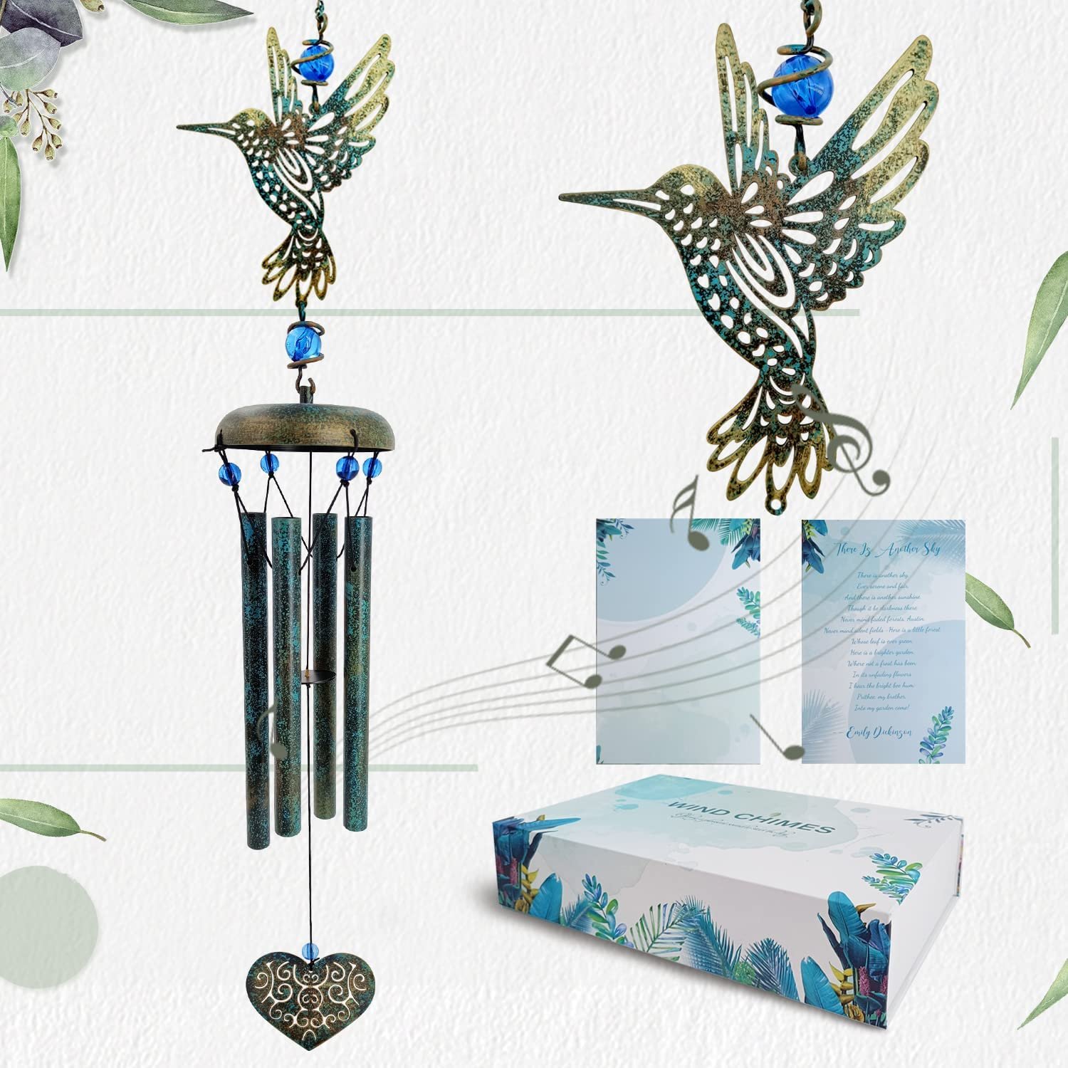 Ecology Series-Hummingbird - 29 Inch, 4 Tubes,Metal Wind Chimes Ecology Series-Hummingbird - 29 Inch, 4 Tubes,Metal Wind Chimes