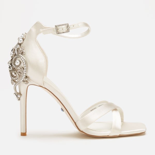 Dune London Women's Maridel Satin Heeled Sandals - Ivory Dune London Women's Maridel Satin Heeled Sandals - Ivory