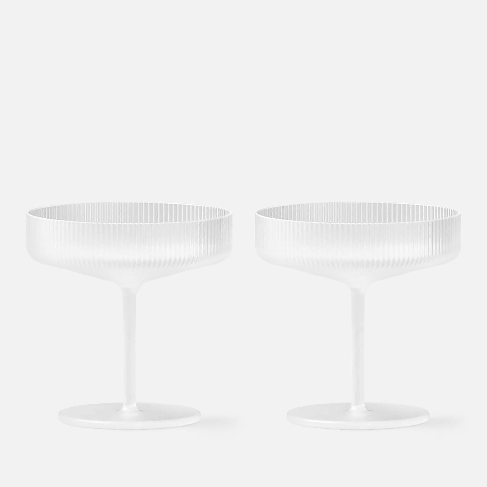 Ferm Living Ripple Champagne Saucers - Set of 2 - Frosted Ferm Living Ripple Champagne Saucers - Set of 2 - Frosted