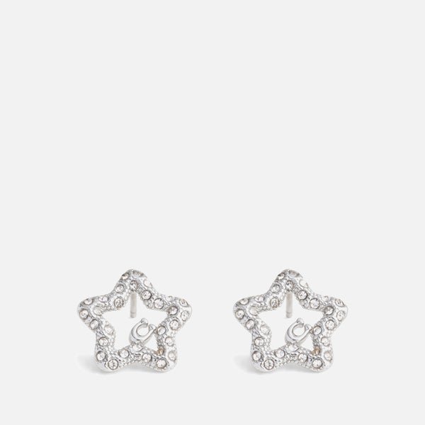 Coach Signature Silver-Tone Pav Star Stud Earrings Coach Signature Silver-Tone Pav Star Stud Earrings