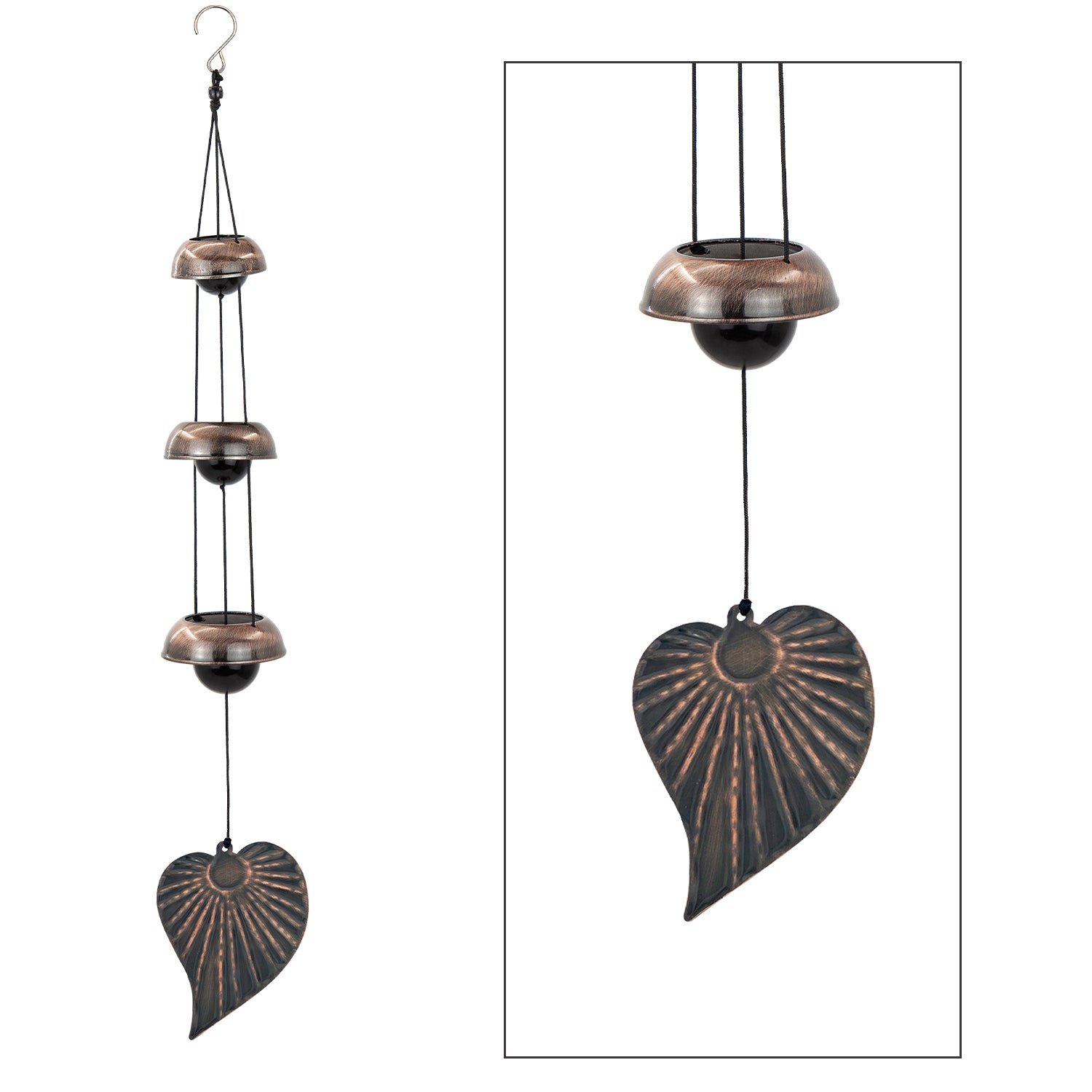 Cooper Leaf Temple Wind Chime,Wind Chimes with 3 Bells, Feng Shui Wind Chimes for Home Yard Outdoor Decoration, A Great Memorial Wind Chime for Someone Who Loves Peace Cooper Leaf Temple Wind Chime,Wind Chimes with 3 Bells, Feng Shui Wind Chimes for Home Yard Outdoor Decoration, A Great Memorial Wind Chime for Someone Who Loves Peace