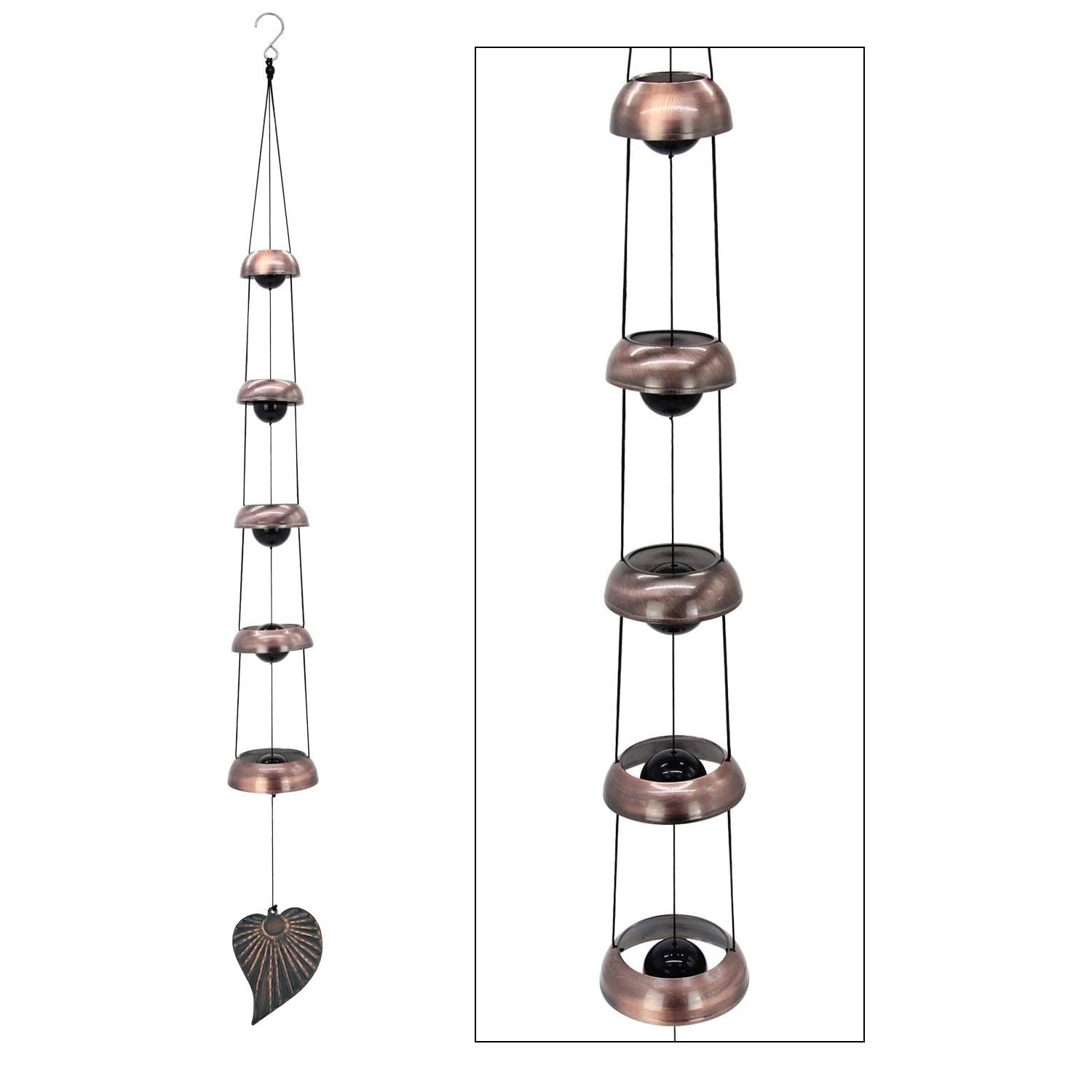 Cooper Leaf Temple Wind Chime,Wind Chimes with 5 Bells, Feng Shui Wind Chimes for Home Yard Outdoor Decoration, A Great Memorial Wind Chime for Someone Who Loves Peace Cooper Leaf Temple Wind Chime,Wind Chimes with 5 Bells, Feng Shui Wind Chimes for Home Yard Outdoor Decoration, A Great Memorial Wind Chime for Someone Who Loves Peace