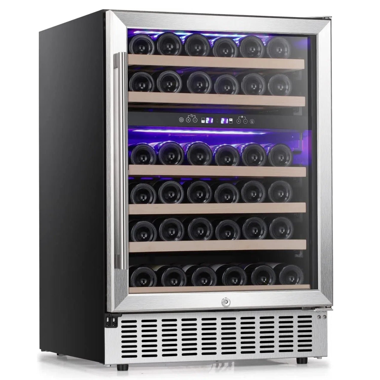 24 Inch Wooden Shelves Built-in Wine Fridges Cooler Beverage Refrigerator W51145B 24 Inch Wooden Shelves Built-in Wine Fridges Cooler Beverage Refrigerator W51145B