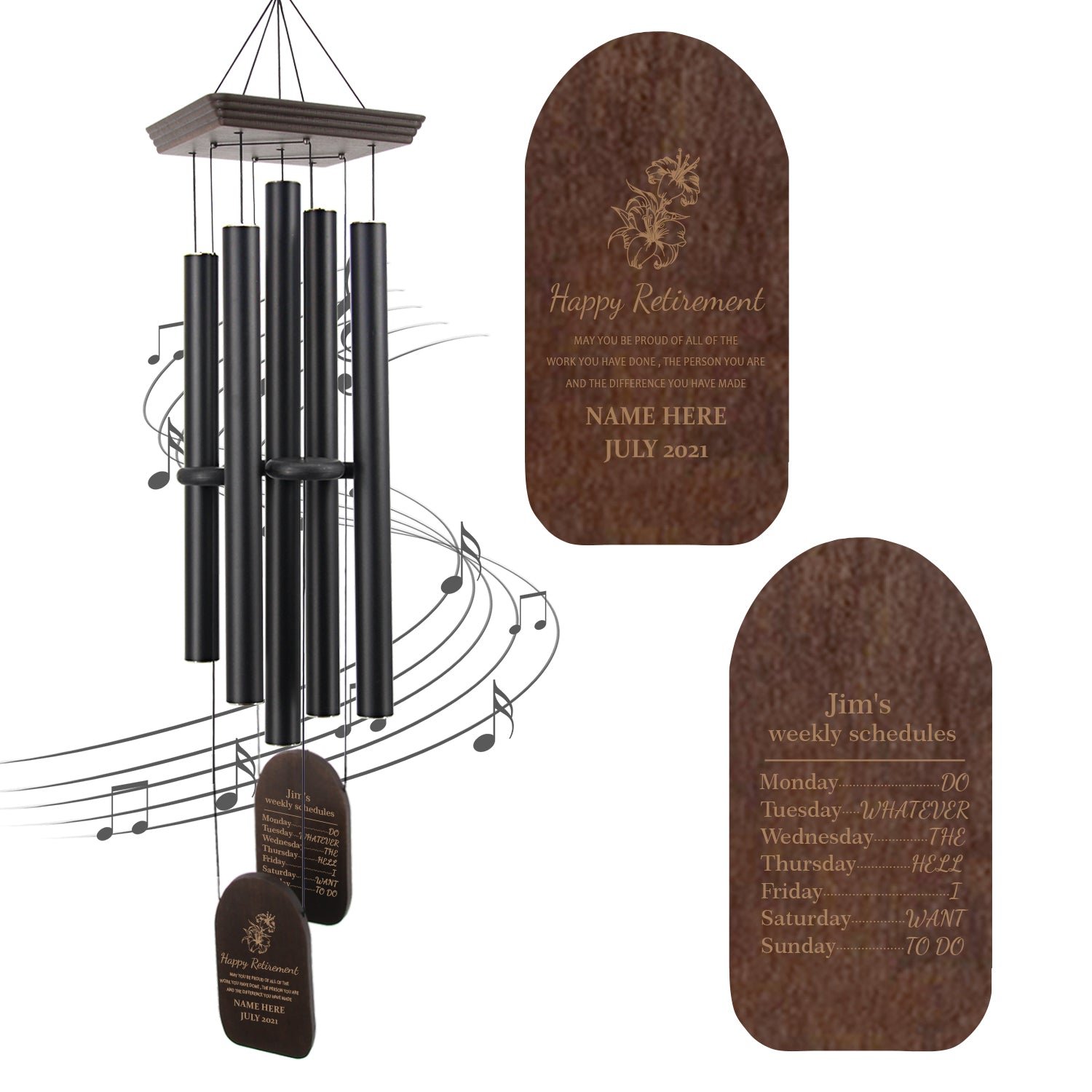 Astarin Personalized Wind Chimes for Retirement,Happy Retirement WindChimes Gifts-015 Astarin Personalized Wind Chimes for Retirement,Happy Retirement WindChimes Gifts-015