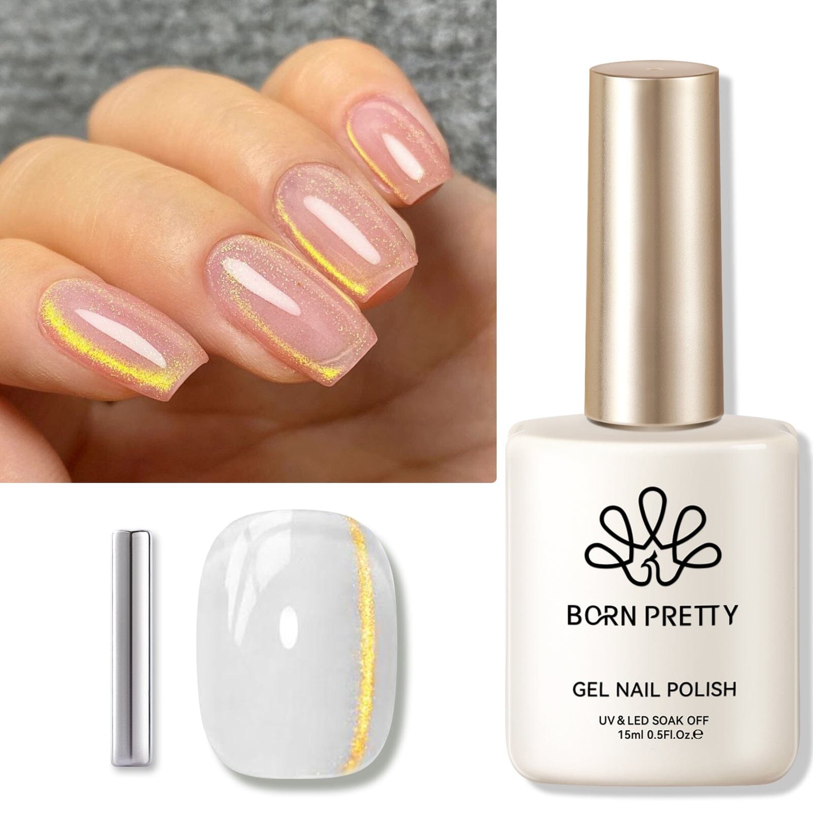 Gold Cat Magnetic Gel Polish MY271 Golden Ribbon 15ml Gold Cat Magnetic Gel Polish MY271 Golden Ribbon 15ml