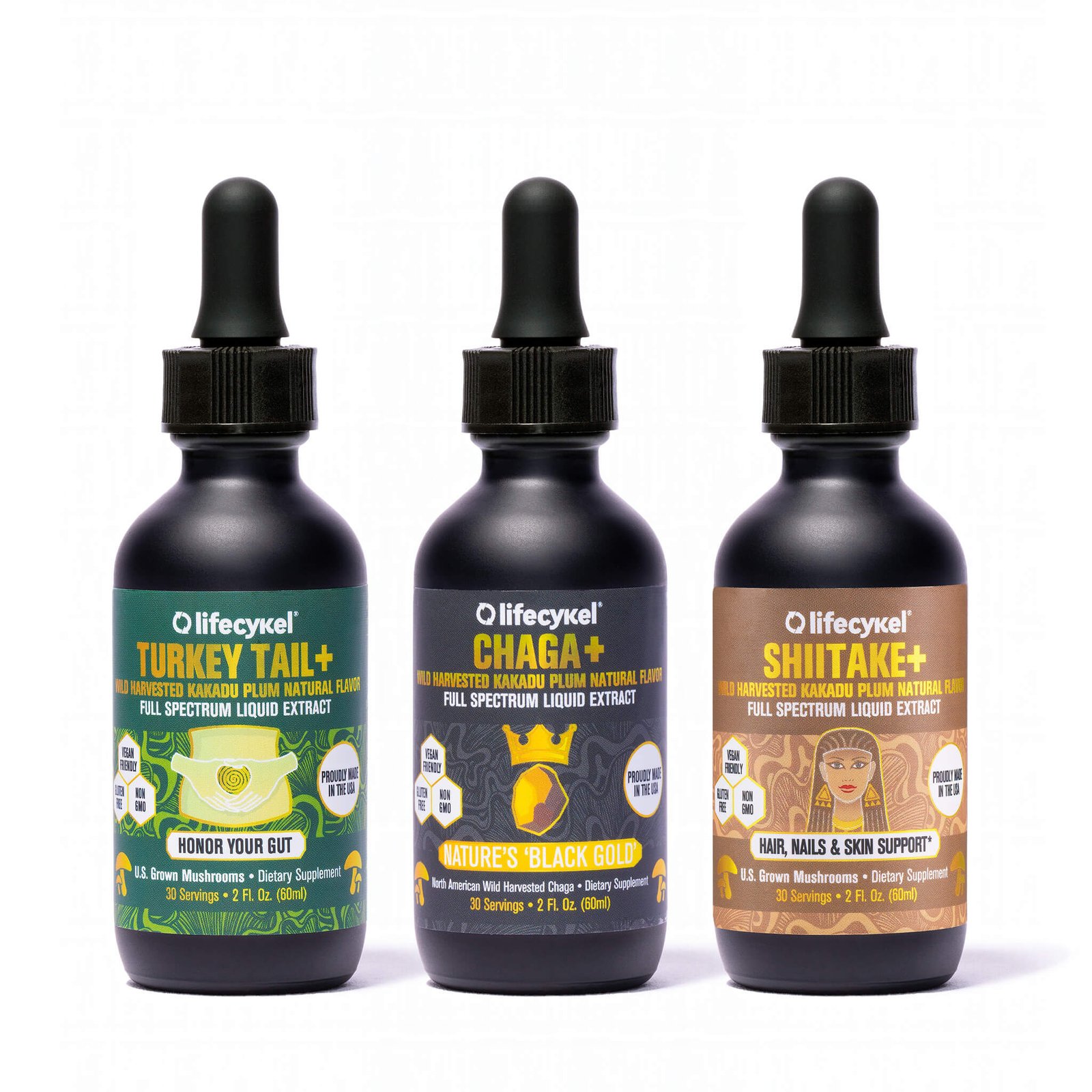 The Super Shroom Pack - Chaga, Shiitake & Turkey Tail The Super Shroom Pack - Chaga, Shiitake & Turkey Tail