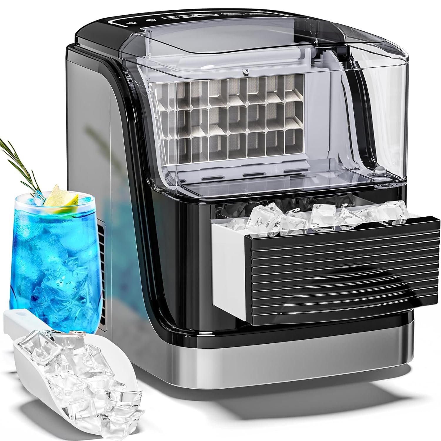 Cubic Ice Maker Machine,33 Lbs/24 Hrs,1.3 Lbs Ice Storage Capacity ,Black Cubic Ice Maker Machine,33 Lbs/24 Hrs,1.3 Lbs Ice Storage Capacity ,Black