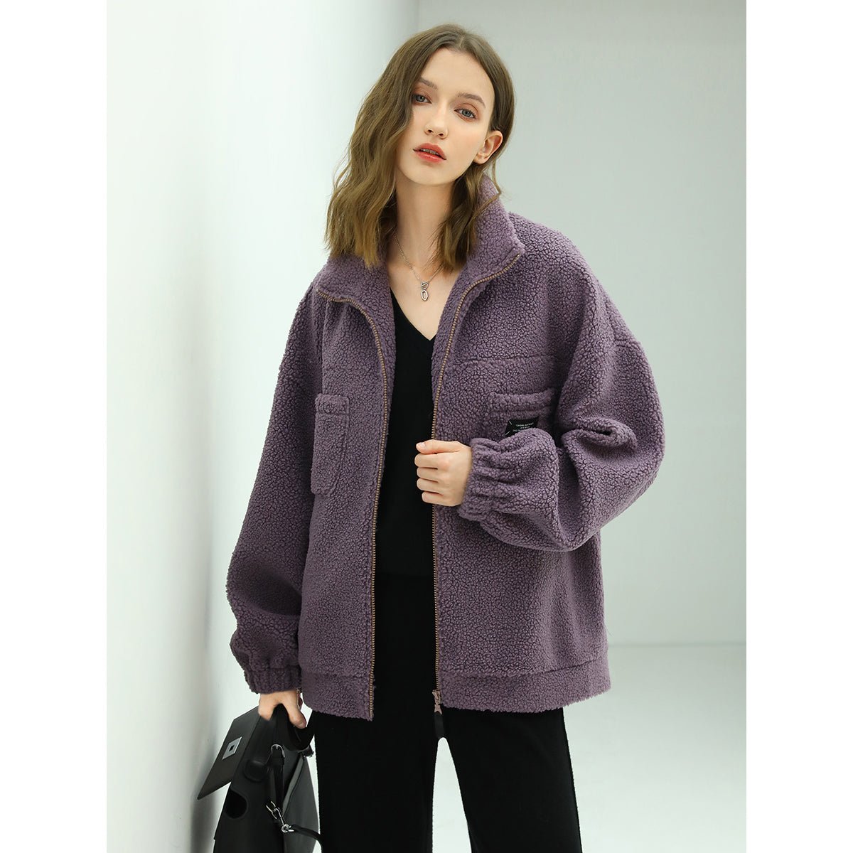 Oversized Lavender Fleece Jacket Oversized Lavender Fleece Jacket