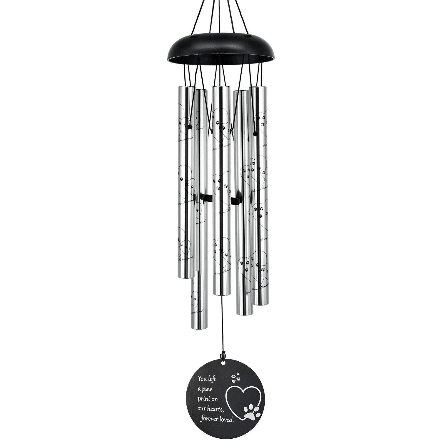 Pet Memorial Series - Wind Chimes 30 Inch in Memory of Lossed Love for Pets Silver 5 Tubes Pet Memorial Series - Wind Chimes 30 Inch in Memory of Lossed Love for Pets Silver 5 Tubes
