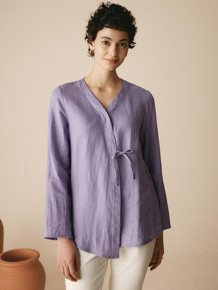 100% Linen Tie Cardigan Top DAKOTA 100% Linen Tie Cardigan Top DAKOTA
