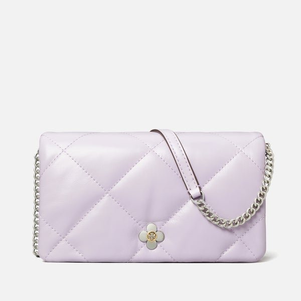 Tory Burch Kira Clover Diamond-Quilted Leather Chain Wallet Tory Burch Kira Clover Diamond-Quilted Leather Chain Wallet