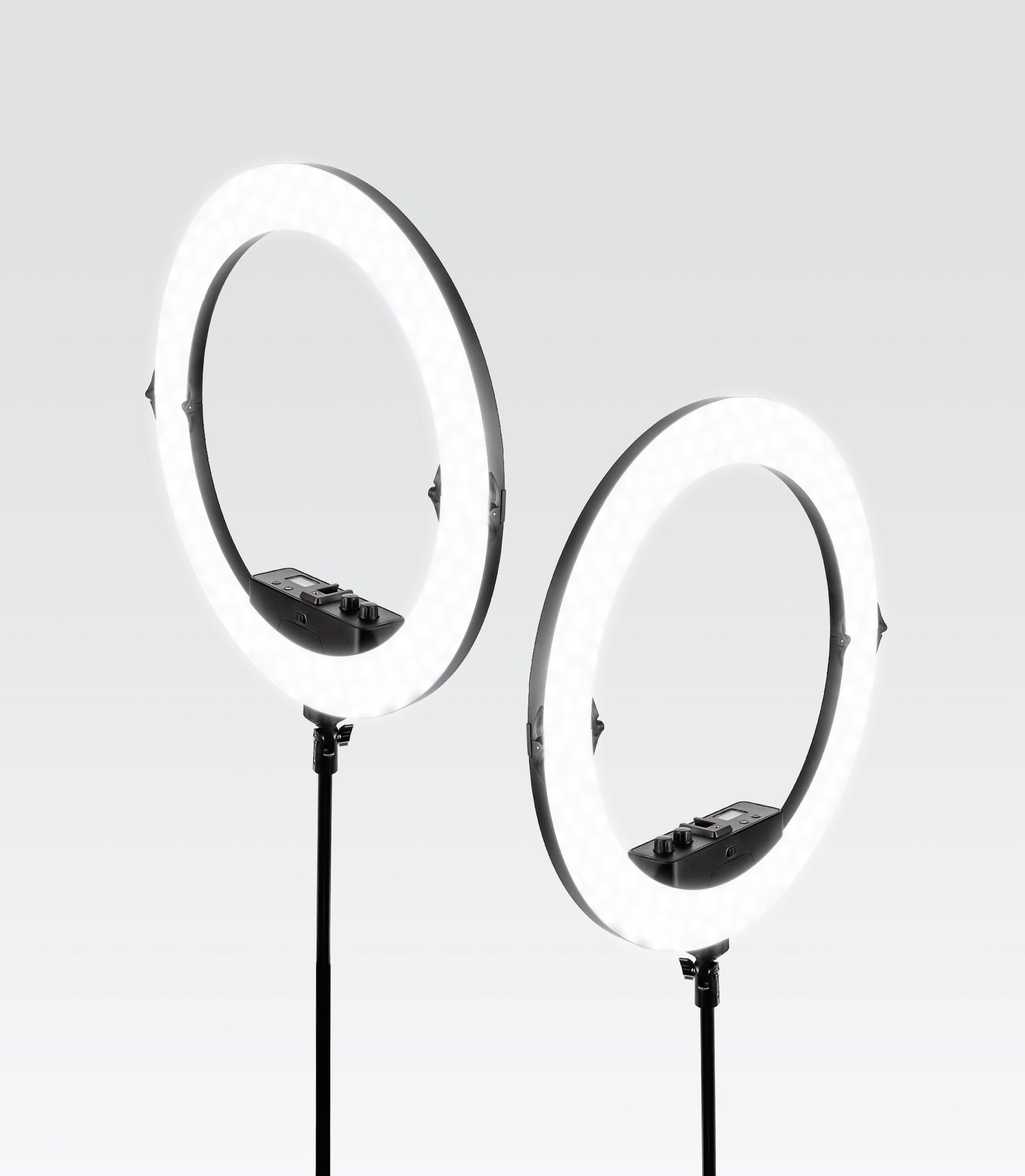 2-Pack 18" LED Ring Light with Stand Adjustable Brightness 2-Pack 18" LED Ring Light with Stand Adjustable Brightness