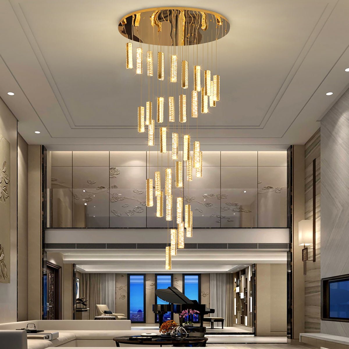 Extra Large Modern Spiral Crystal Ceiling Light Decoration for Staircase/ High Ceiling Living Room/ Hotel Lobby/ Hallway Extra Large Modern Spiral Crystal Ceiling Light Decoration for Staircase/ High Ceiling Living Room/ Hotel Lobby/ Hallway