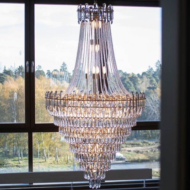 Luxury Modern Multi-tiered Crystal Chandelier for Staircase/Foyer Luxury Modern Multi-tiered Crystal Chandelier for Staircase/Foyer
