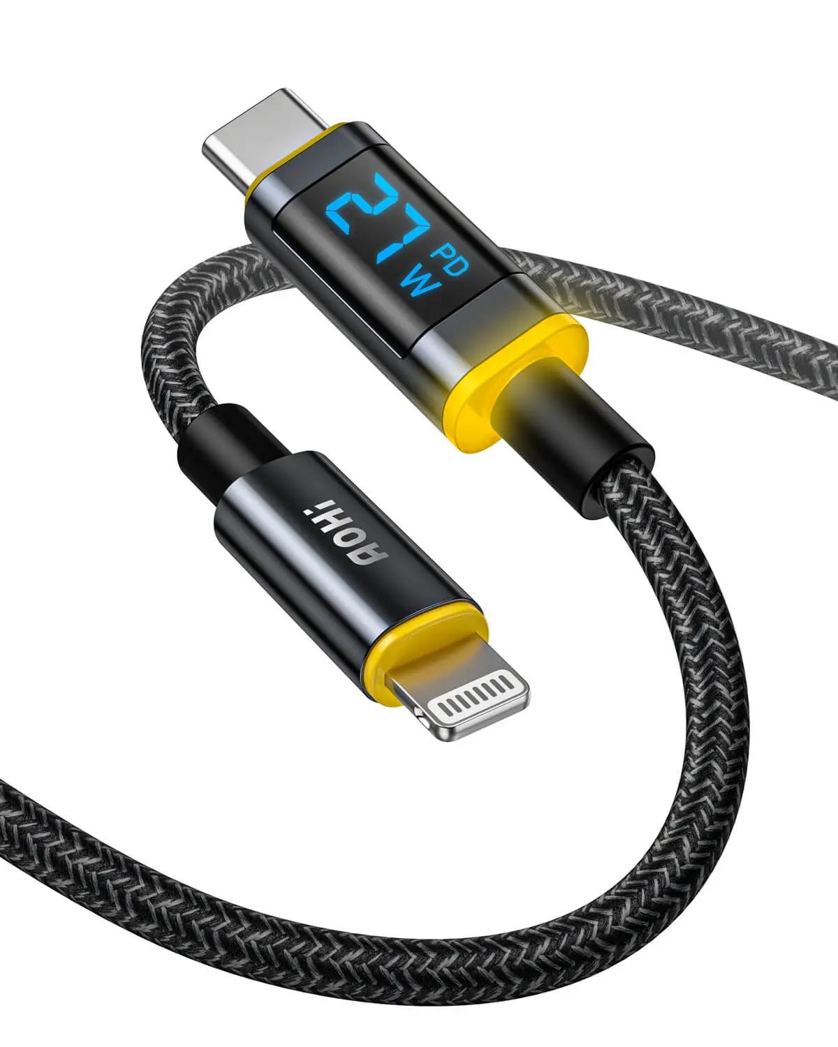 AOHI Magline Nylon USB-C to Lightning Digital Display LED Cable 4FT (MFi Certified) AOHI Magline Nylon USB-C to Lightning Digital Display LED Cable 4FT (MFi Certified)