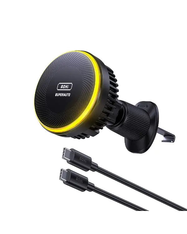 AOHI SUPERAUTO Self-Cooling Magnetic Wireless Car Charger with 3.3FT C-C Cable (ONLY SOLD IN US) AOHI SUPERAUTO Self-Cooling Magnetic Wireless Car Charger with 3.3FT C-C Cable (ONLY SOLD IN US)