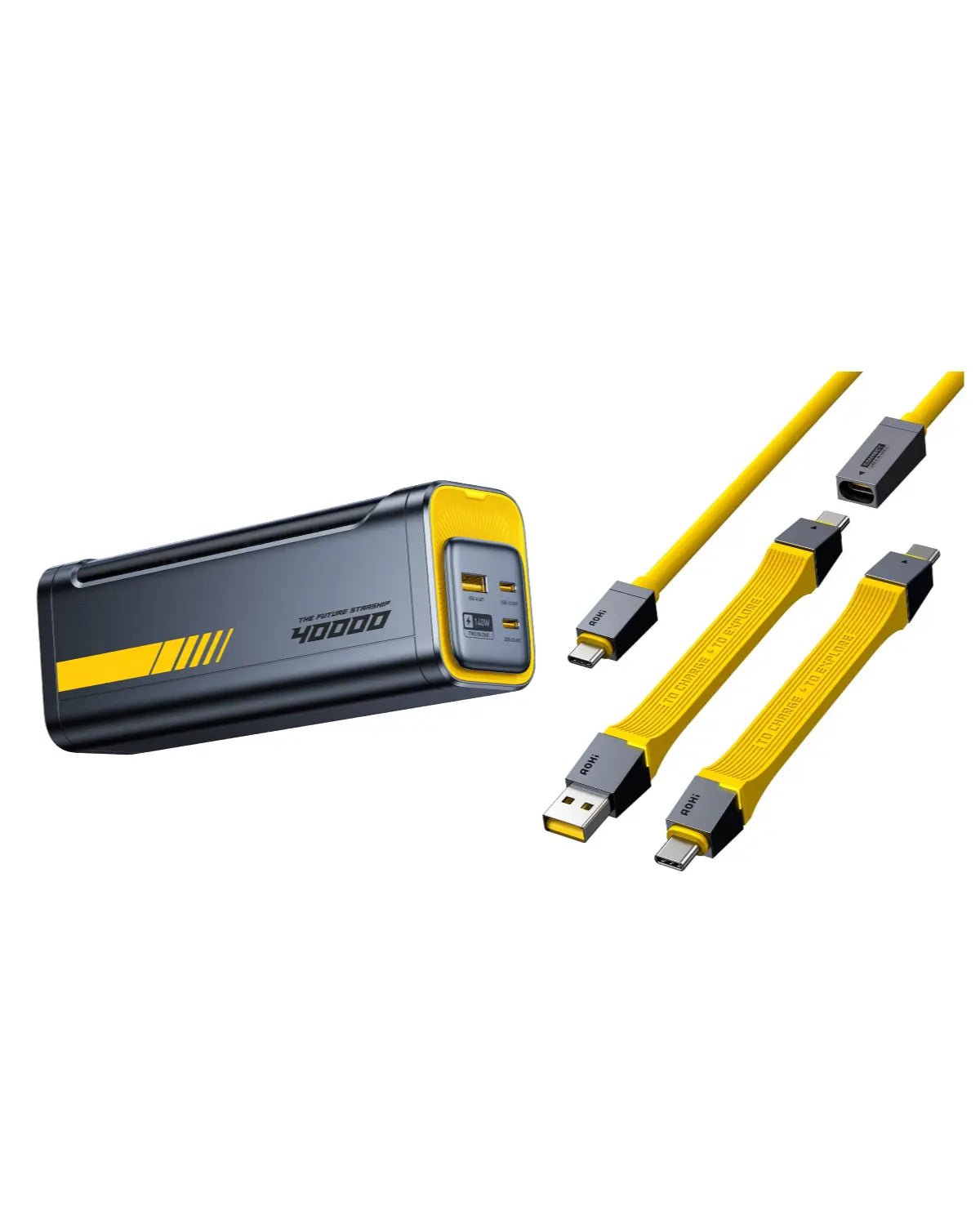 AOHI Starship 2-in-1 40000mAh PD3.1 140W Power Bank with USB4 PD 3.1 Racing Cable Set (40Gbps/ 240W/ 8K) ONLY SOLD IN US AOHI Starship 2-in-1 40000mAh PD3.1 140W Power Bank with USB4 PD 3.1 Racing Cable Set (40Gbps/ 240W/ 8K) ONLY SOLD IN US