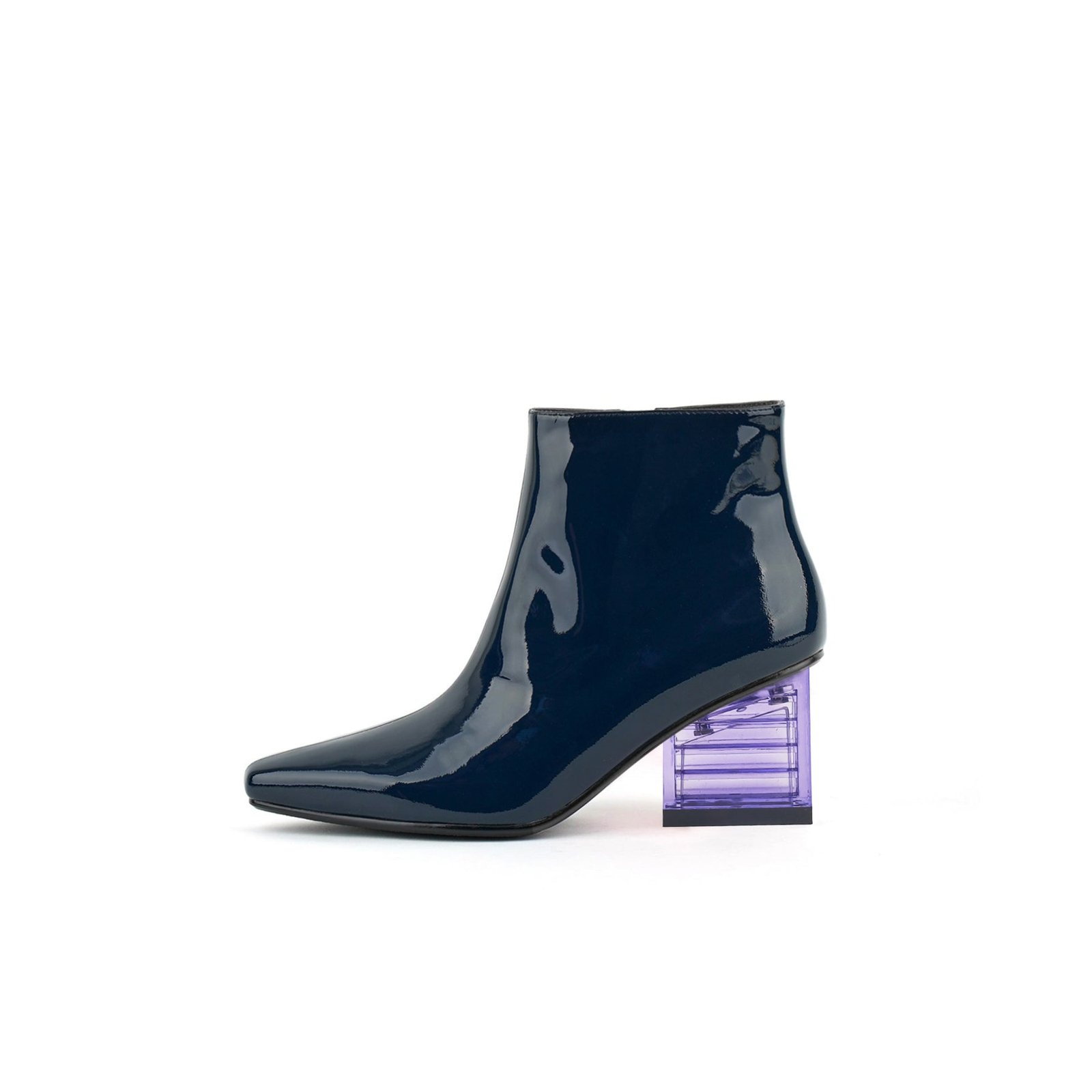 Glass Neon Heel Shiny Leather Boots Glass Neon Heel Shiny Leather Boots