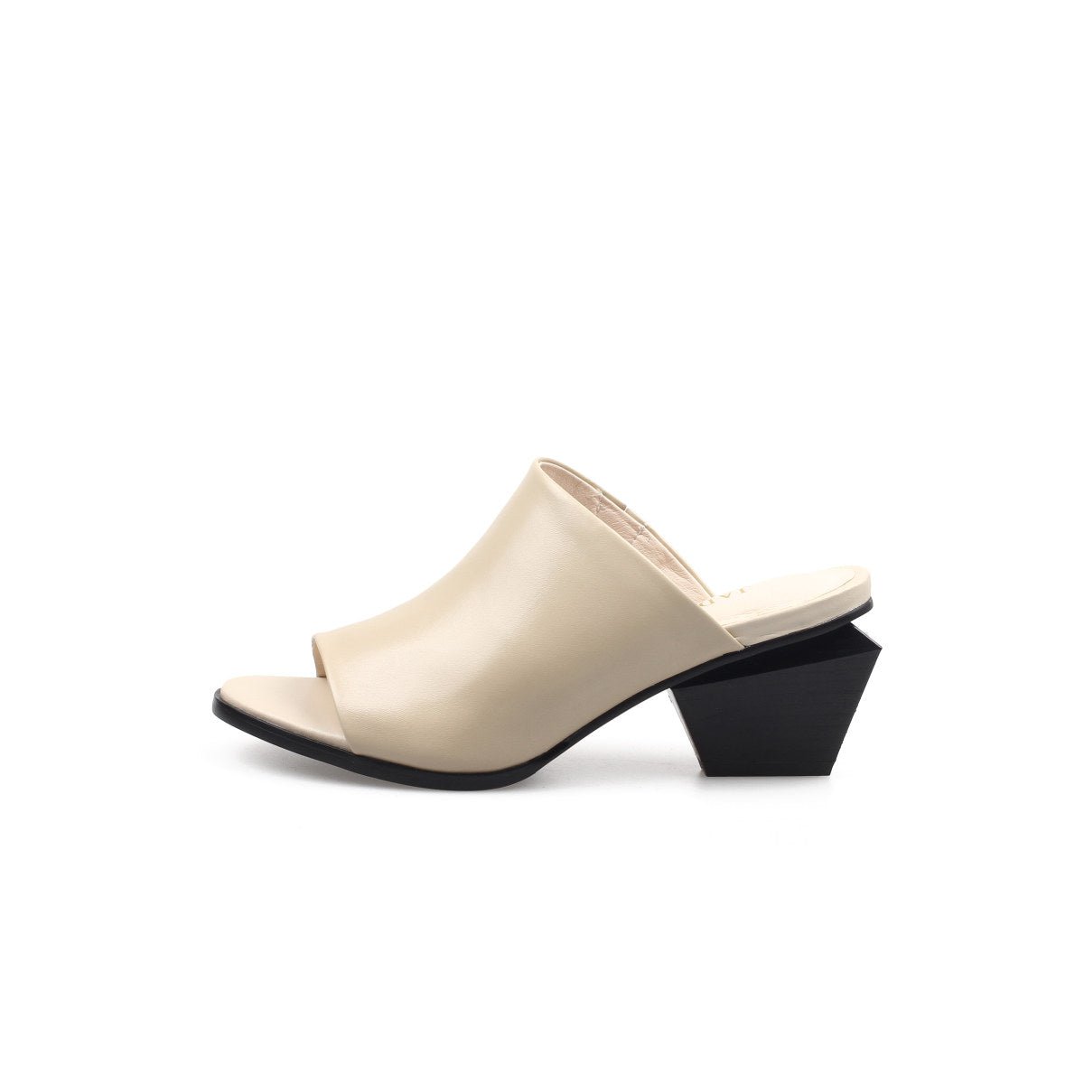 Open Toe Mules with Trapezoidal Heels Open Toe Mules with Trapezoidal Heels