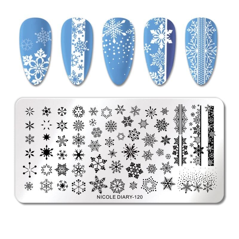 Snowflake Nail Stamping Plate NICOLE DIARY-120 Snowflake Nail Stamping Plate NICOLE DIARY-120