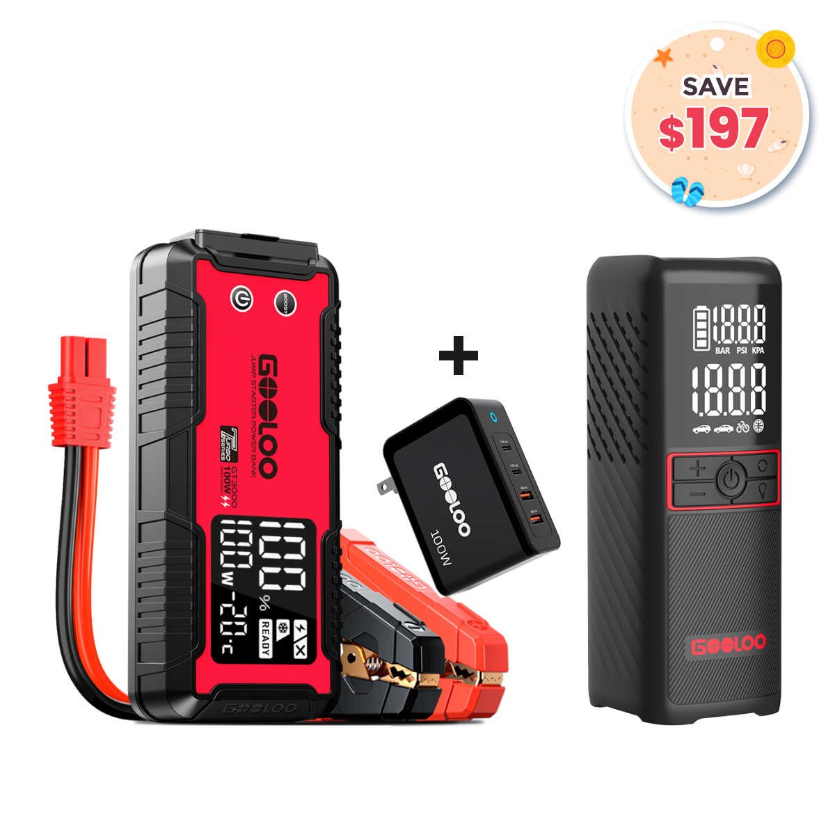 GOOLOO GT3000GT160 Tire Inflator100W Charger GOOLOO GT3000GT160 Tire Inflator100W Charger