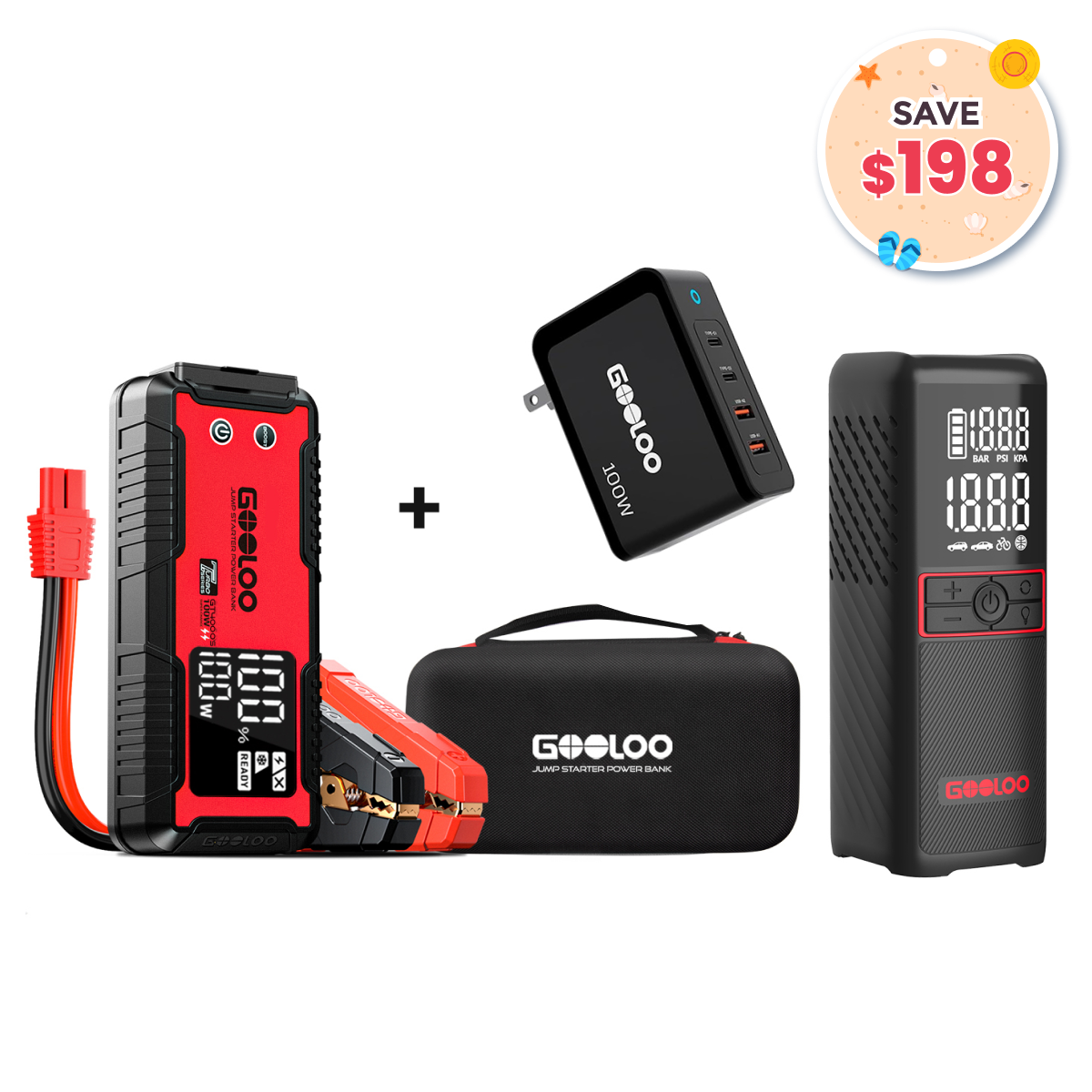 GOOLOO GT4000SGT160 Tire Inflator100W ChargerEVA Box GOOLOO GT4000SGT160 Tire Inflator100W ChargerEVA Box