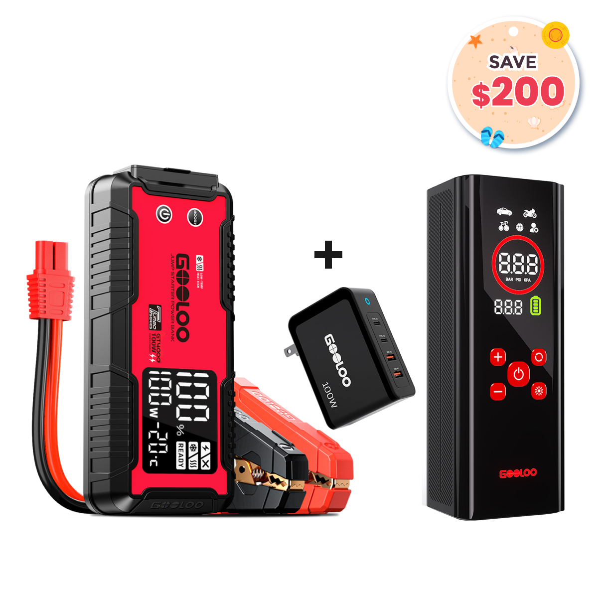GOOLOO GT4000AP150 PRO Tire Inflator100W Fast Charger GOOLOO GT4000AP150 PRO Tire Inflator100W Fast Charger