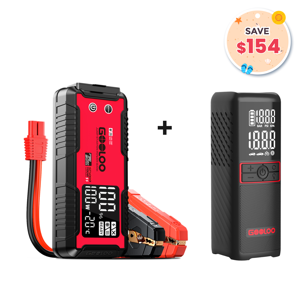 GOOLOO GT4000 Jump Starter with GT160 Tire Inflator GOOLOO GT4000 Jump Starter with GT160 Tire Inflator