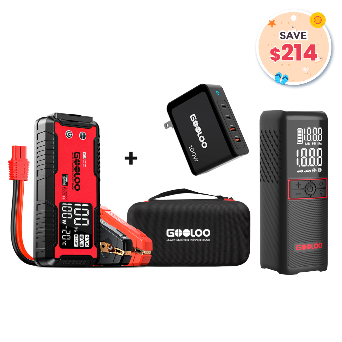 GOOLOO GT4000GT160 Tire Inflator100W ChargerEVA Box GOOLOO GT4000GT160 Tire Inflator100W ChargerEVA Box