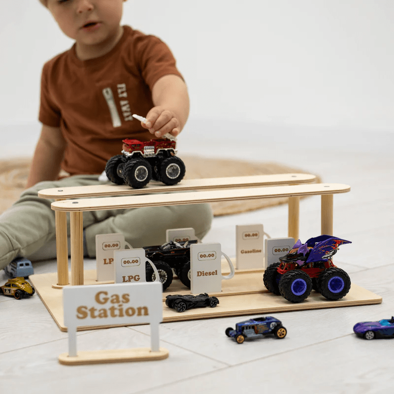 Wooden Gas Station Toy Wooden Gas Station Toy