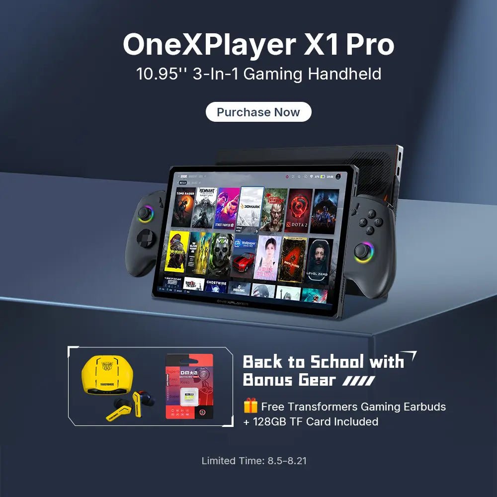 ONEXPLAYER X1 PRO AMD Ryzen AI 9 HX 370, 10.95'' 3-In-1 Gaming Handheld PC SALE (Save Big Together with Elite Pack/GPU2) ONEXPLAYER X1 PRO AMD Ryzen AI 9 HX 370, 10.95'' 3-In-1 Gaming Handheld PC SALE (Save Big Together with Elite Pack/GPU2)