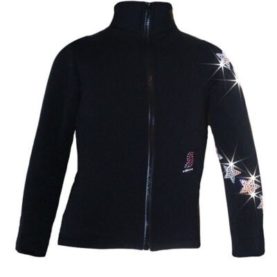 Figure Skating Jacket with Spiral Stars Rhinestones Design (Size AM)