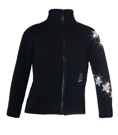 Figure Skating Jacket with Spiral Stars Rhinestones Design (Size AM)
