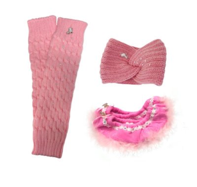 Melrose Figure Skating Warmers, Figure Skating Headband, The Sassy Figure Skating Soakers - Pink