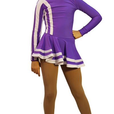 IceDress Ice Skating Dress - Thermal - Star ( Size AM,Purple and White)