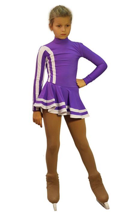 IceDress Ice Skating Dress - Thermal - Star ( Size AM,Purple and White)