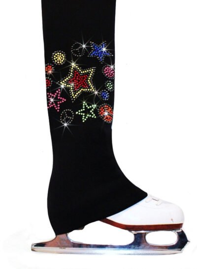Polartec fleece Ice Skating Pants with Peace &Stars rhinestones design (Size CM)