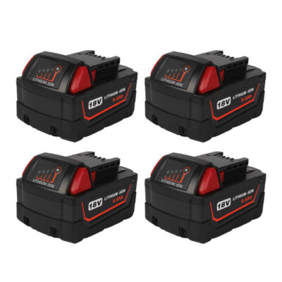 For Milwaukee 18V Battery 9Ah Replacement  M18 Batteries 4 Pack