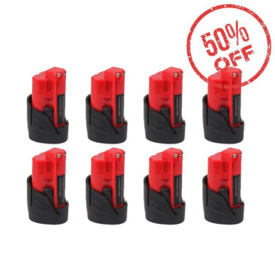 For Milwaukee Battery 12V 3.5Ah M12B Replacement  48-11-2411 48-11-2440 48-11-2402 Batteries 8 Pack