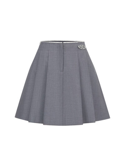 MUKZIN Versatile Gray Slimming Preppy Skirt