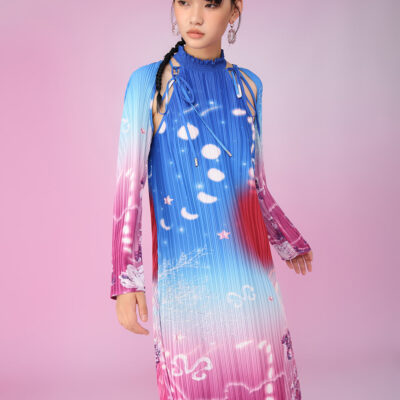 MUKZIN Printed Fit Two-piece Design Ombre Slim Original Dresses