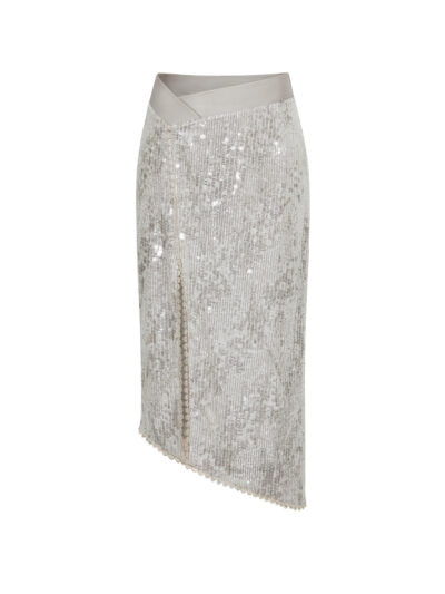 MUKZIN Sequin Straight Midi Skirt