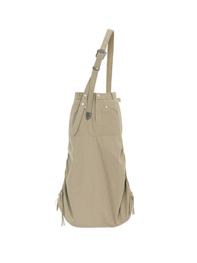 MUKZIN Long Classic Khaki Loose All-match Suspender Skirts