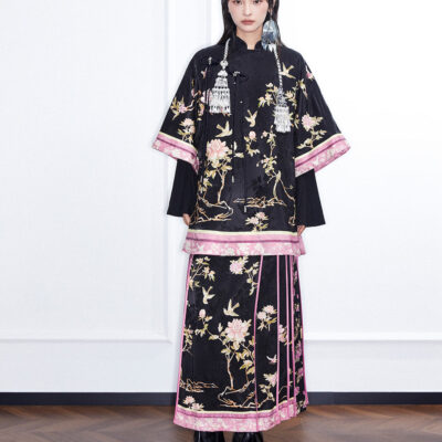 MUKZIN Linglong “Abundant Flowers”New Chinese Style Dark Cloak.