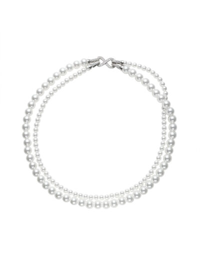MUKTANK Australian White Full String Double Layered Necklace
