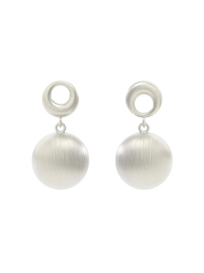 MUKTANKSUN HUNTER Ring - shaped Wire Drawn Ball Stud Earrings