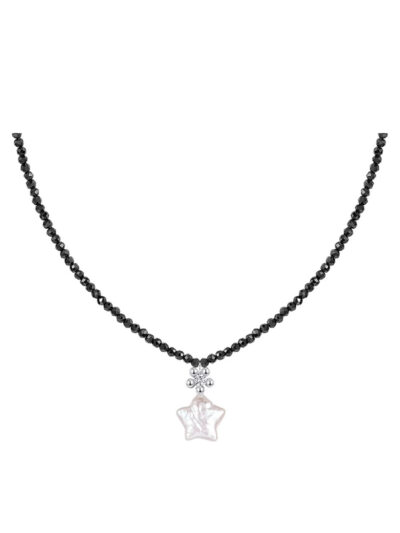MUKTANK x SUN HUNTER Black Crystal Star Pearl Necklace