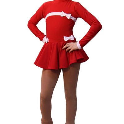 IceDress Ice Skating Dress - Thermal - Bows ( Red and White)