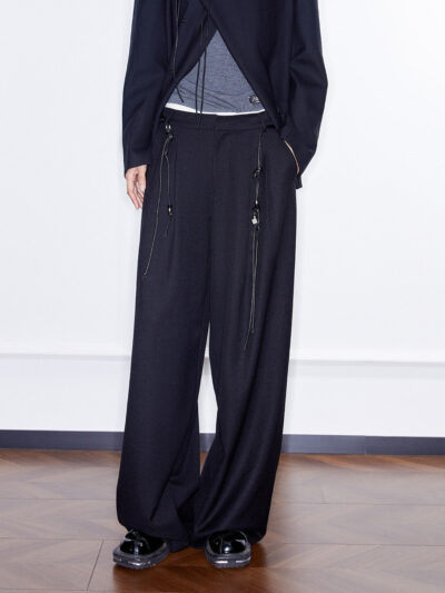 MUKZIN Linglong “Linglongzi”Simple Wide Leg Suit Pants