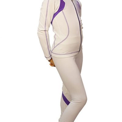 IceDress Ice Skating Thermal Pants -Euler (Size AL, White and Purple)